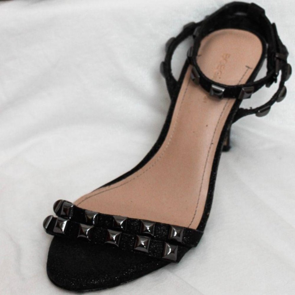 Open Toed Ankle Strapped Cone Heels